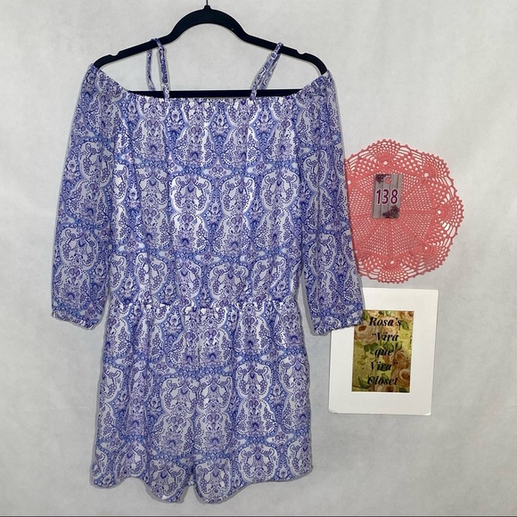 The Children's PLACE purple/Blue Cold Shoulder Romper XXL NW/OT - Picture 6 of 10
